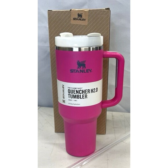 Stanley 40oz Quencher H2.0 FlowState Tumbler Rose Red Pink Sealed Cup NEW - Picture 2 of 8